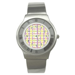 Webbing Plaid Color Stainless Steel Watch by Alisyart