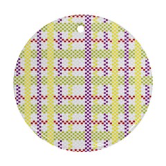 Webbing Plaid Color Round Ornament (two Sides) by Alisyart