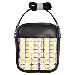 Webbing Plaid Color Girls Sling Bags