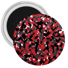 Spot Camuflase Red Black 3  Magnets by Alisyart