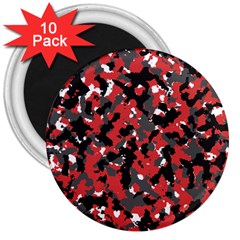 Spot Camuflase Red Black 3  Magnets (10 Pack)  by Alisyart