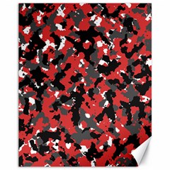 Spot Camuflase Red Black Canvas 11  X 14   by Alisyart