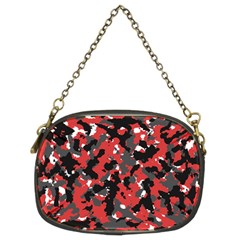 Spot Camuflase Red Black Chain Purses (two Sides) 