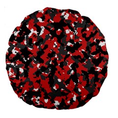 Spot Camuflase Red Black Large 18  Premium Round Cushions by Alisyart