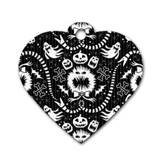 Wrapping Paper Nightmare Monster Sinister Helloween Ghost Dog Tag Heart (one Side)