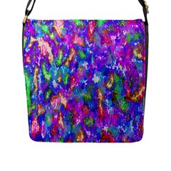 Abstract Trippy Bright Sky Space Flap Messenger Bag (l)  by Simbadda