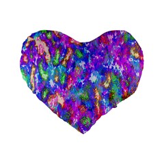 Abstract Trippy Bright Sky Space Standard 16  Premium Flano Heart Shape Cushions by Simbadda