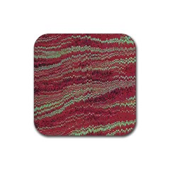 Scaly Pattern Colour Green Pink Rubber Coaster (square) 