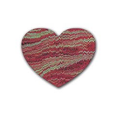 Scaly Pattern Colour Green Pink Heart Coaster (4 Pack) 
