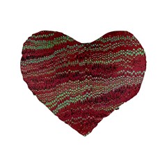 Scaly Pattern Colour Green Pink Standard 16  Premium Flano Heart Shape Cushions by Alisyart