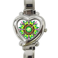 Design Elements Star Flower Floral Circle Heart Italian Charm Watch