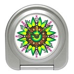 Design Elements Star Flower Floral Circle Travel Alarm Clocks Front