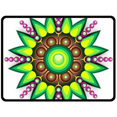 Design Elements Star Flower Floral Circle Fleece Blanket (large) 