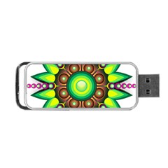 Design Elements Star Flower Floral Circle Portable Usb Flash (one Side)