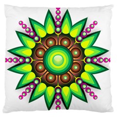 Design Elements Star Flower Floral Circle Large Flano Cushion Case (one Side) by Alisyart