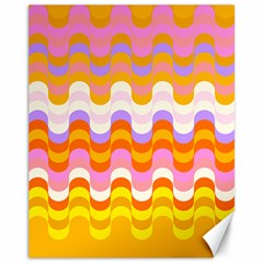 Dna Early Childhood Wave Chevron Rainbow Color Canvas 11  X 14  