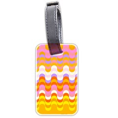 Dna Early Childhood Wave Chevron Rainbow Color Luggage Tags (two Sides)