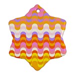 Dna Early Childhood Wave Chevron Rainbow Color Ornament (Snowflake) Front