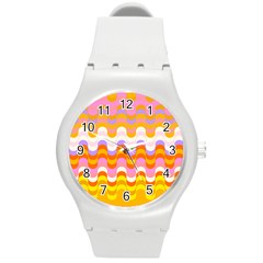 Dna Early Childhood Wave Chevron Rainbow Color Round Plastic Sport Watch (m)