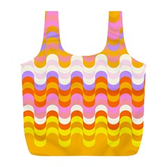 Dna Early Childhood Wave Chevron Rainbow Color Full Print Recycle Bags (l)  by Alisyart