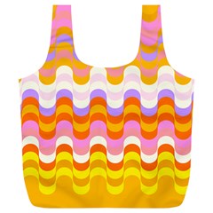 Dna Early Childhood Wave Chevron Rainbow Color Full Print Recycle Bags (l)  by Alisyart