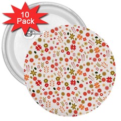 Floral Pattern 3  Buttons (10 Pack)  by Valentinaart