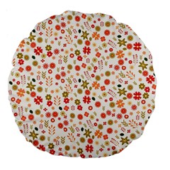 Floral Pattern Large 18  Premium Flano Round Cushions by Valentinaart