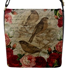 Vintage Birds Flap Messenger Bag (s) by Valentinaart