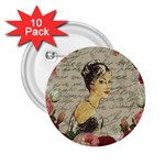 Vintage girl 2.25  Buttons (10 pack)  Front