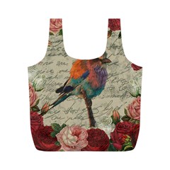 Vintage Bird Full Print Recycle Bags (m)  by Valentinaart