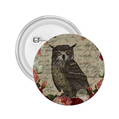 Vintage owl 2.25  Buttons