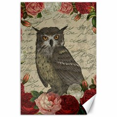 Vintage owl Canvas 24  x 36 