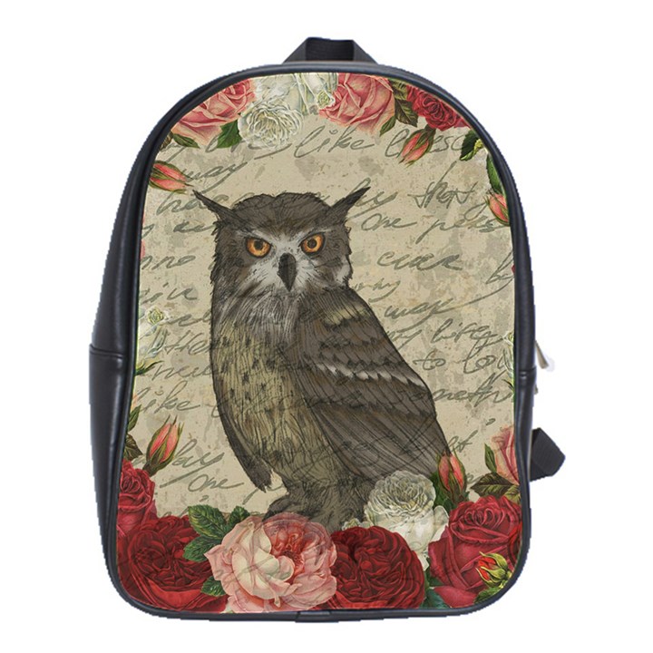 Vintage owl School Bags(Large) 