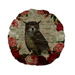 Vintage owl Standard 15  Premium Flano Round Cushions Front