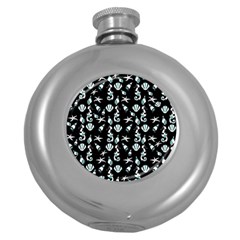 Seahorse Pattern Round Hip Flask (5 Oz) by Valentinaart