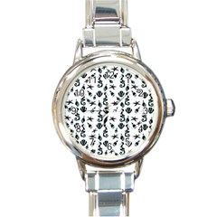 Seahorse pattern Round Italian Charm Watch