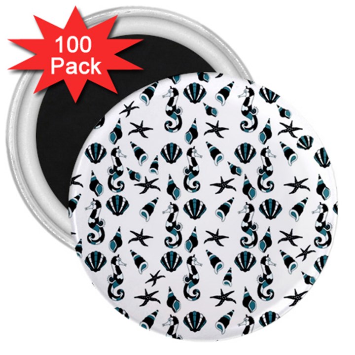 Seahorse pattern 3  Magnets (100 pack)