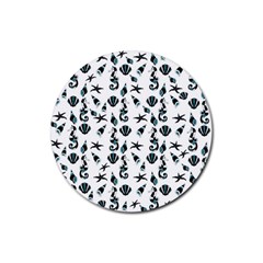 Seahorse Pattern Rubber Coaster (round) 