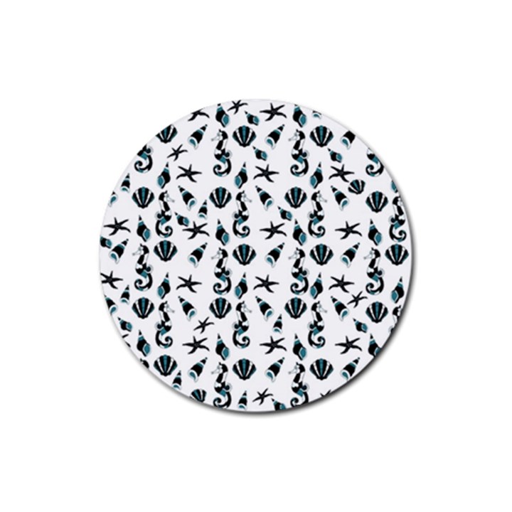 Seahorse pattern Rubber Coaster (Round) 