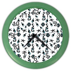 Seahorse pattern Color Wall Clocks