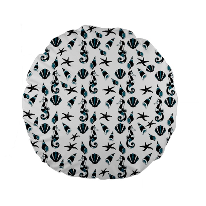 Seahorse pattern Standard 15  Premium Flano Round Cushions