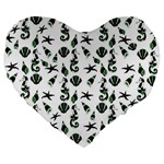 Seahorse pattern Large 19  Premium Heart Shape Cushions Front