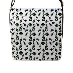 Seahorse pattern Flap Messenger Bag (L) 