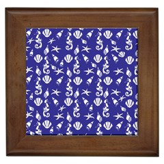 Seahorse Pattern Framed Tiles by Valentinaart
