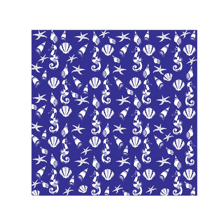 Seahorse pattern Small Satin Scarf (Square)