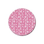 Seahorse pattern Rubber Coaster (Round)  Front