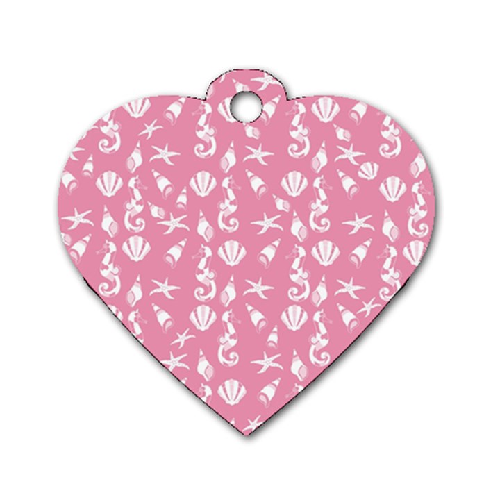 Seahorse pattern Dog Tag Heart (One Side)