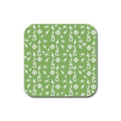 Seahorse Pattern Rubber Square Coaster (4 Pack)  by Valentinaart