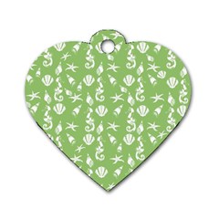 Seahorse Pattern Dog Tag Heart (two Sides) by Valentinaart