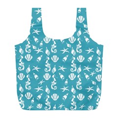 Seahorse Pattern Full Print Recycle Bags (l)  by Valentinaart